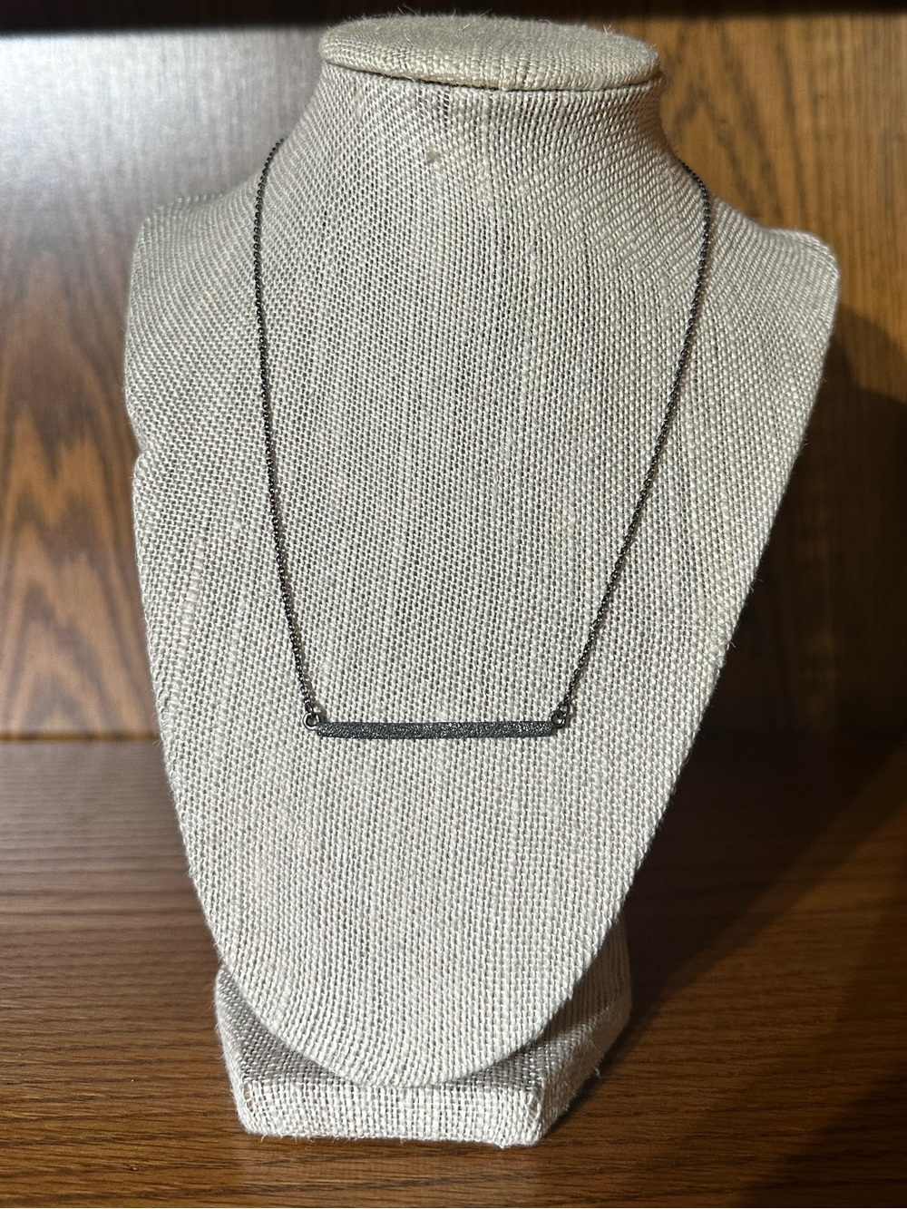 Sterling Silver Druzy-look Bar Necklace